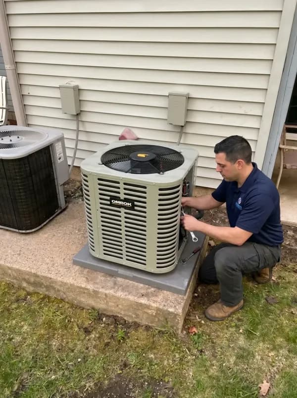 AC condenser install — Lakeville, MA