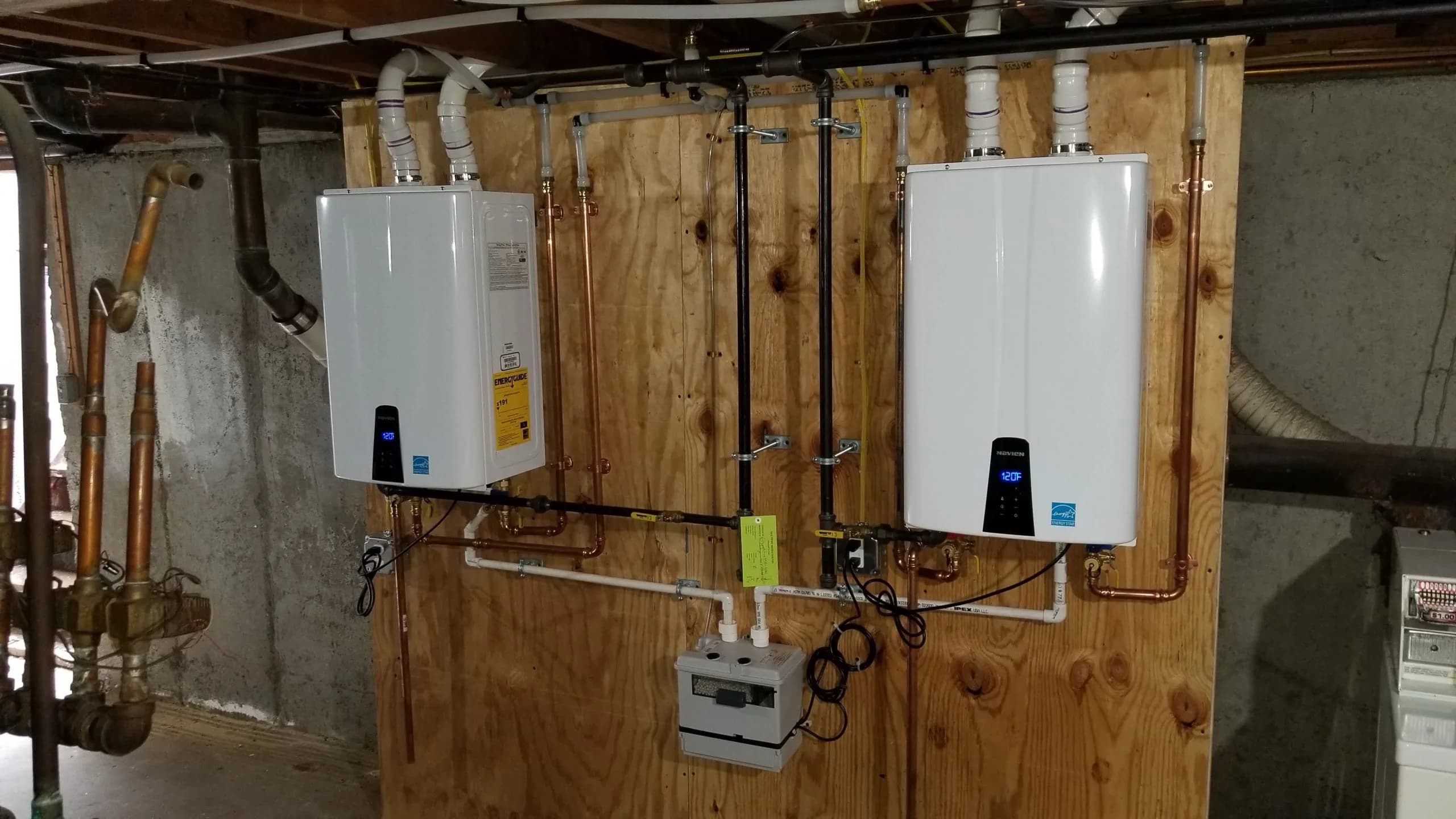 Twin tankless install — Plymouth, MA